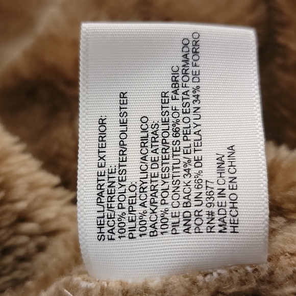 St. John's Bay size large tan heavy suede winter coat with button closure & hood - Picture 7 of 8